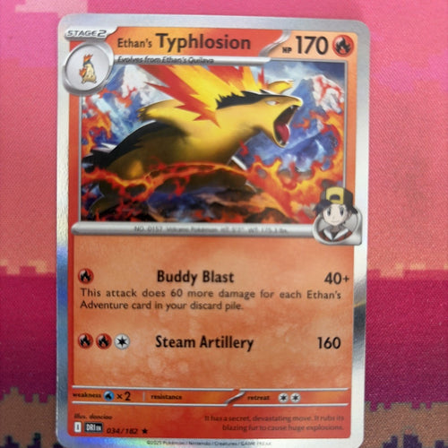 Pokemon Card Ethan's Typhlosion Destined Rivals Holo Rare 034/182 Near Mint
