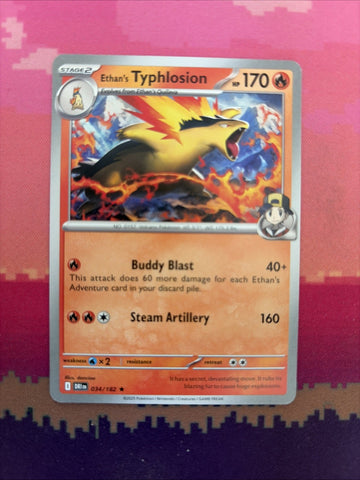 Pokemon Card Ethan's Typhlosion Destined Rivals NON Holo Rare 034/182 Near Mint