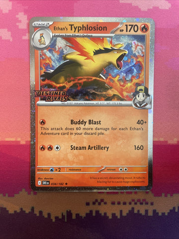 Pokemon Card Ethan's Typhlosion Destined Rivals STAMPED 034/182 Near Mint