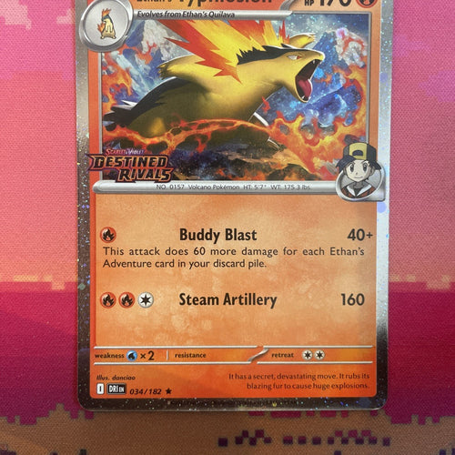 Pokemon Card Ethan's Typhlosion Destined Rivals STAMPED 034/182 Near Mint