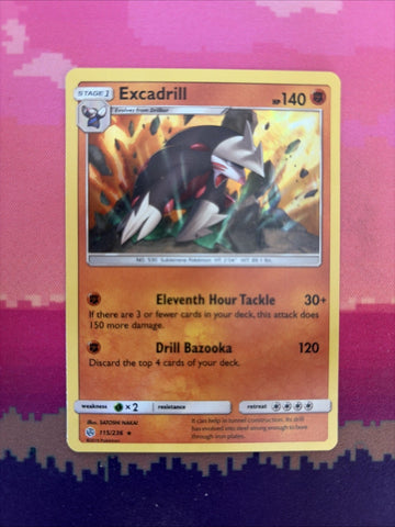 Pokemon Card Excadrill Cosmic Eclipse Holo Rare 115/236 Near Mint
