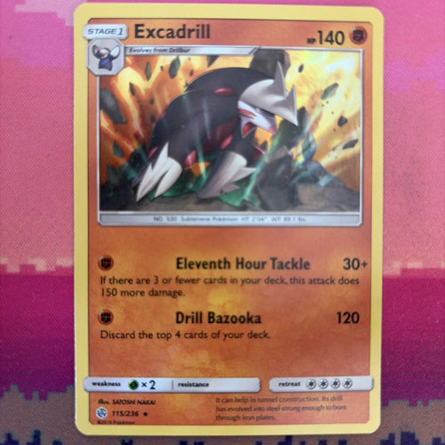 Pokemon Card Excadrill Cosmic Eclipse Holo Rare 115/236 Near Mint