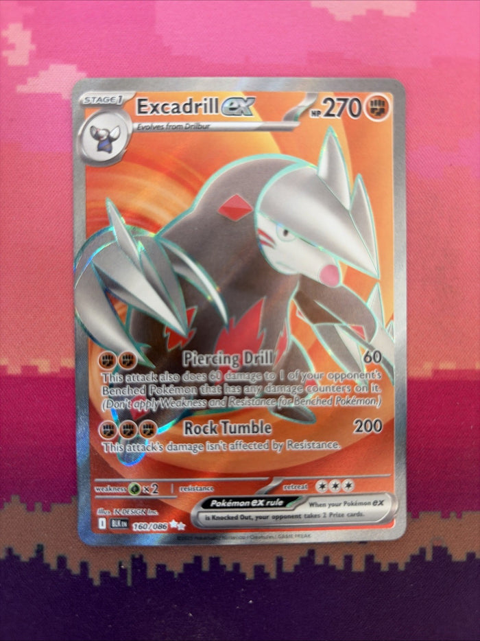 Pokemon Card Excadrill ex 160/086 Ultra Rarae Black Bolt Near Mint