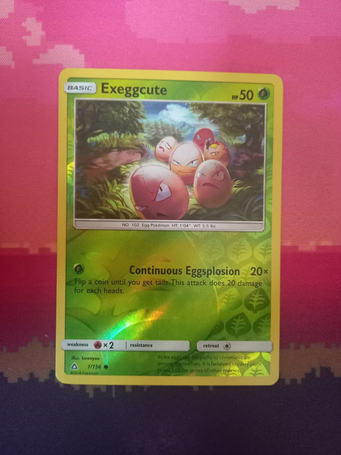 Pokemon card Exeggcute 1/156 Reverse Holo Ultra Prism Near Mint