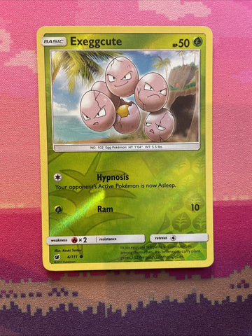 Pokemon Card Exeggcute Crimson Invasion Reverse Holo Common 4/111 Near Mint