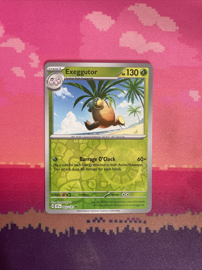 Pokemon Card Exeggutor Surging Sparks Reverse Holo Uncommon 003/191 Near Mint