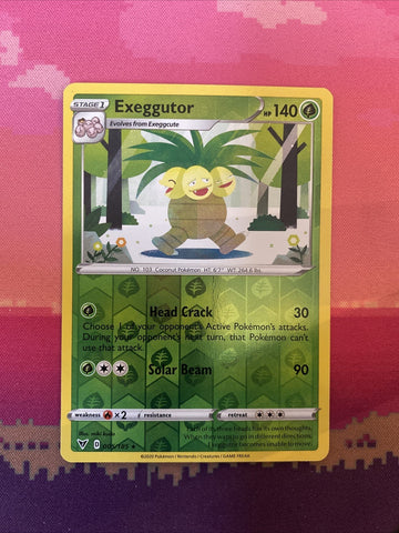 Pokemon Card Exeggutor Vivid Voltage Reverse Holo Rare 005/185  Near Mint