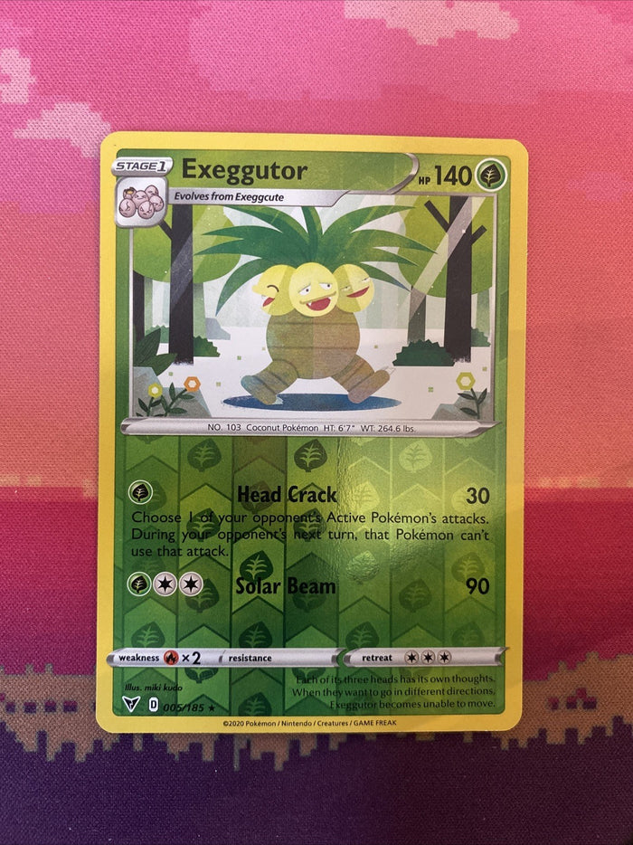 Pokemon Card Exeggutor Vivid Voltage Reverse Holo Rare 005/185  Near Mint