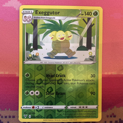 Pokemon Card Exeggutor Vivid Voltage Reverse Holo Rare 005/185  Near Mint