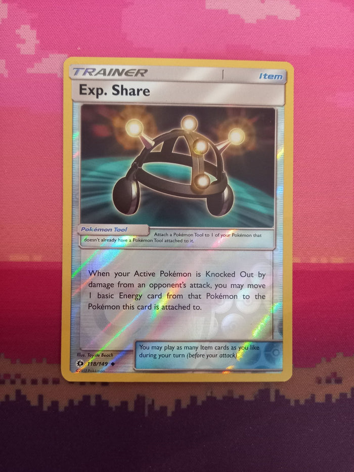 Pokemon Card Exp. Share Sun & Moon Reverse Holo 118/149 Near Mint
