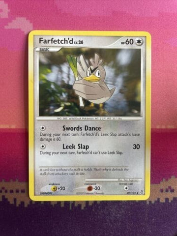 Pokemon Card Farfetch'd Secret Wonders Uncommon 49/132 Near Mint