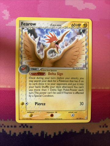Pokemon Card Fearow EX Crystal Guardians Delta Species 18/100 Near Mint