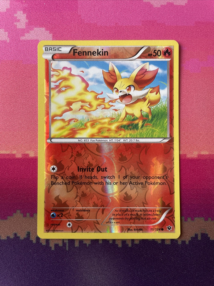 Pokemon Card Fennekin Fates Collide Reverse Holo 11/124 Near Mint