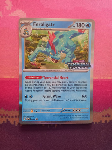 Pokemon Card Feraliagtr 089 Black Star Promo STAMPED Temporal Forces NM