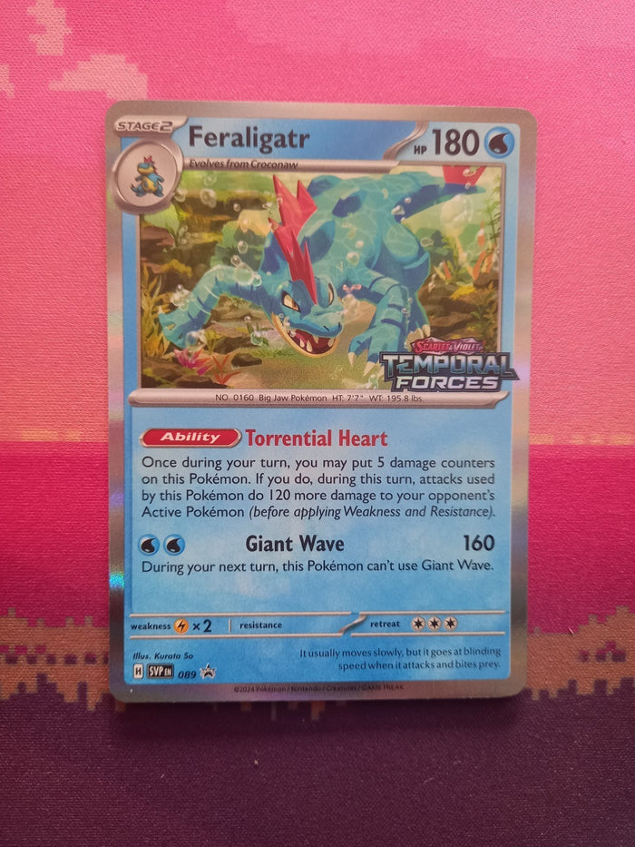 Pokemon Card Feraliagtr 089 Black Star Promo STAMPED Temporal Forces NM