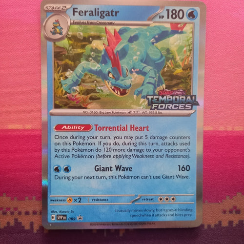 Pokemon Card Feraliagtr 089 Black Star Promo STAMPED Temporal Forces NM