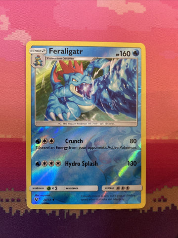 Pokemon Card Feraliagtr Shining Legends Reverse Holo Uncommon 20/73 Near Mint