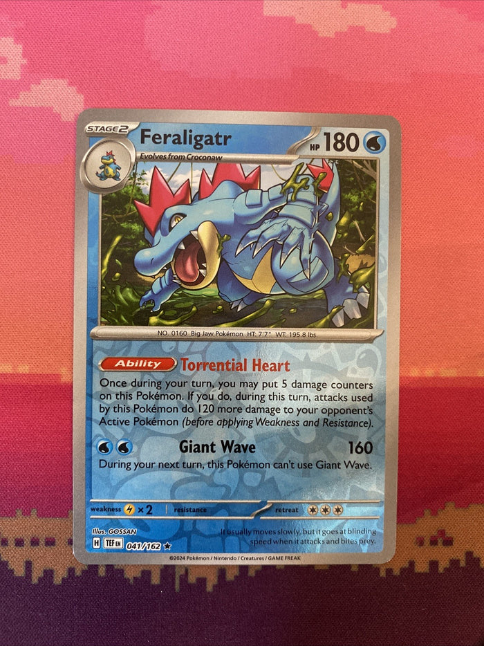 Pokemon Card Feraliagtr Temporal Forces Reverse Holo Rare 041/162 Near Mint