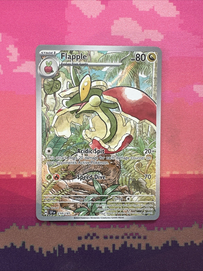 Pokemon Card Flapple 210/191 Illustration Rare Surging Sparks Near Mint