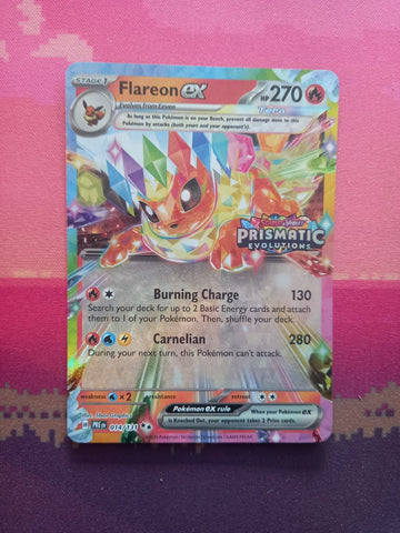 Pokemon Card Flareon ex 014/131 STAMPED Prismatic Evolutions Near Mint