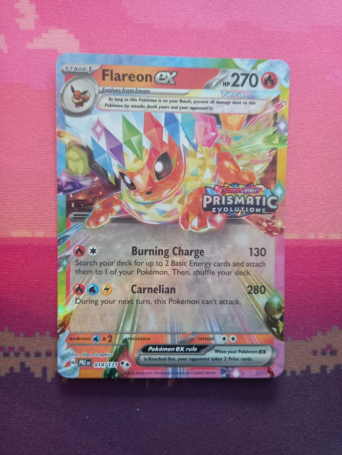Pokemon Card Flareon ex 014/131 STAMPED Prismatic Evolutions Near Mint