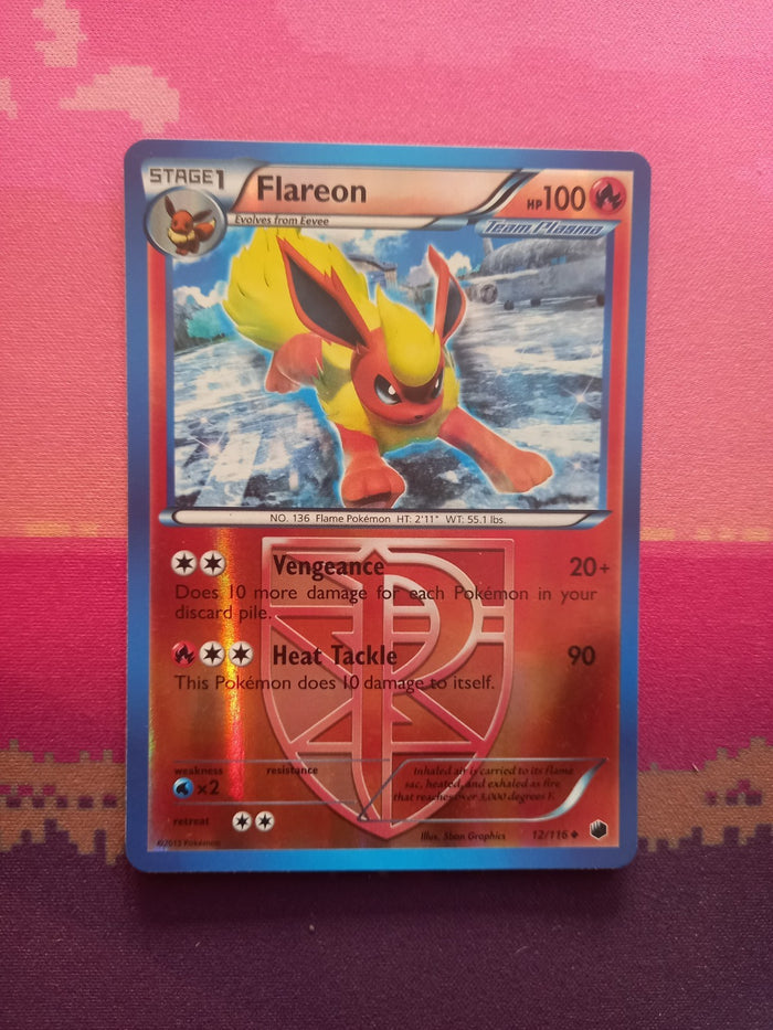 Pokemon Card Flareon Plasma Freeze Reverse Holo 12/116 Near Mint