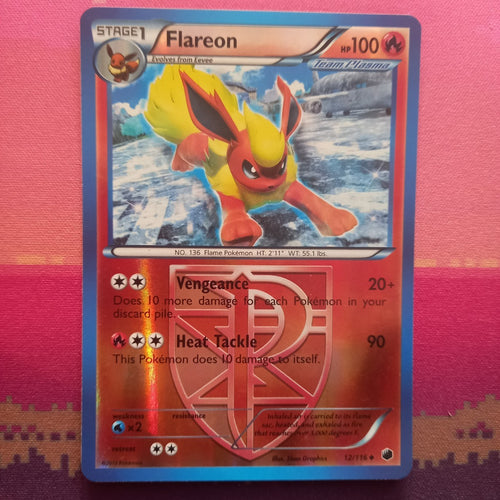 Pokemon Card Flareon Plasma Freeze Reverse Holo 12/116 Near Mint