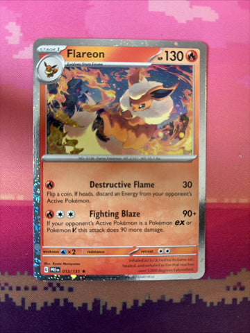 Pokemon Card Flareon Prismatic Evolution Cosmo 013/131 Near Mint