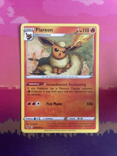 Pokemon Card Flareon Vivid Voltage Rare 026/185 Near Mint