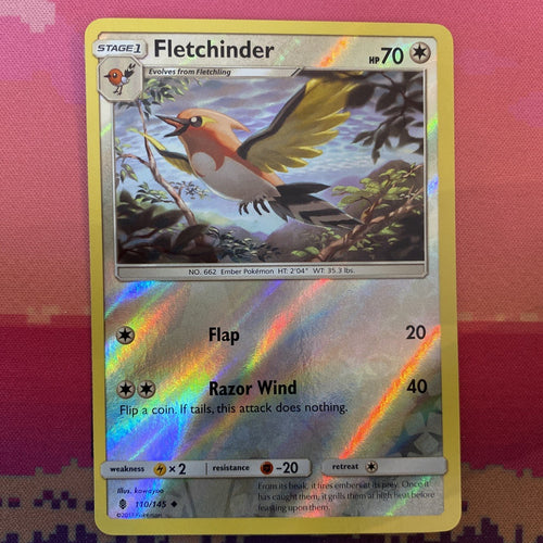 Pokemon Card Fletchinder Guardians Rising Reverse Holo Uncommon 110/145 NM