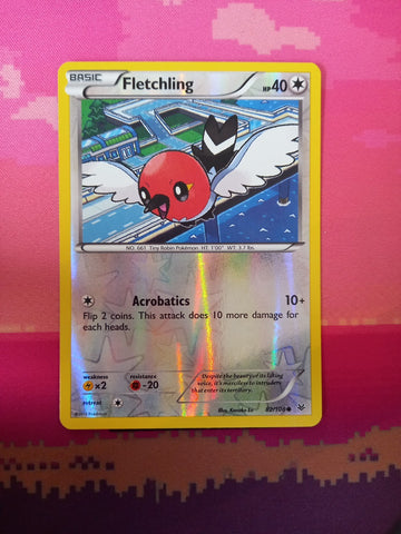 Pokemon Card Fletchling Roaring Skies Reverse Holo Common 82/108 Near Mint