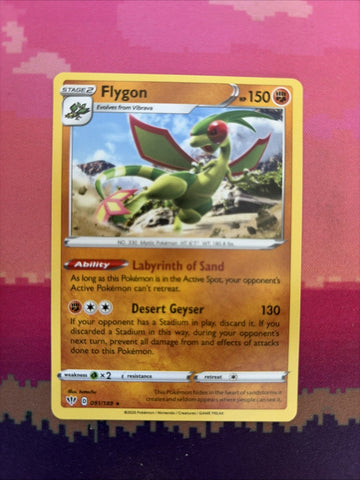 Pokemon Card Flygon Darkness Ablaze Rare 091/189 Near Mint