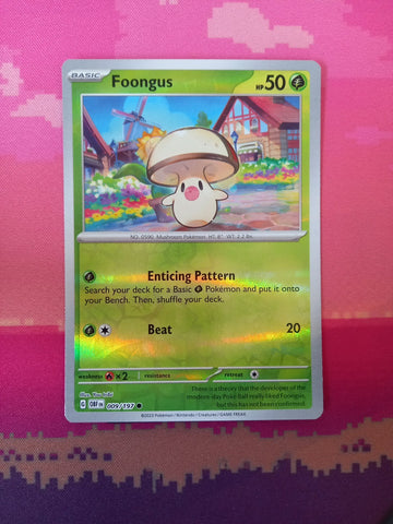 Pokemon Card Foongus Obsidian Flames MISPRINT Holo + Reverse in ONE Near Mint