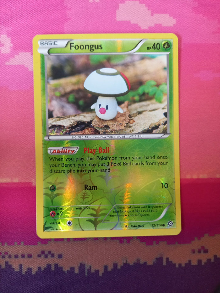 Pokemon Card Foongus Steam Siege Reverse Holo Common 12/114 Near Mint