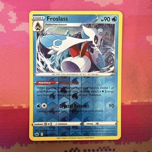 Pokemon Card Froslass Chilling Reign Reverse Holo Rare 036/198 Near Mint