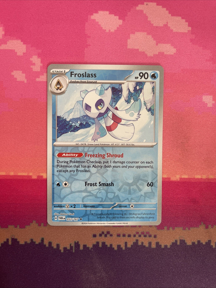 Pokemon Card Froslass Twilight Masquerade Reverse Holo Rare 053/167 Near Mint