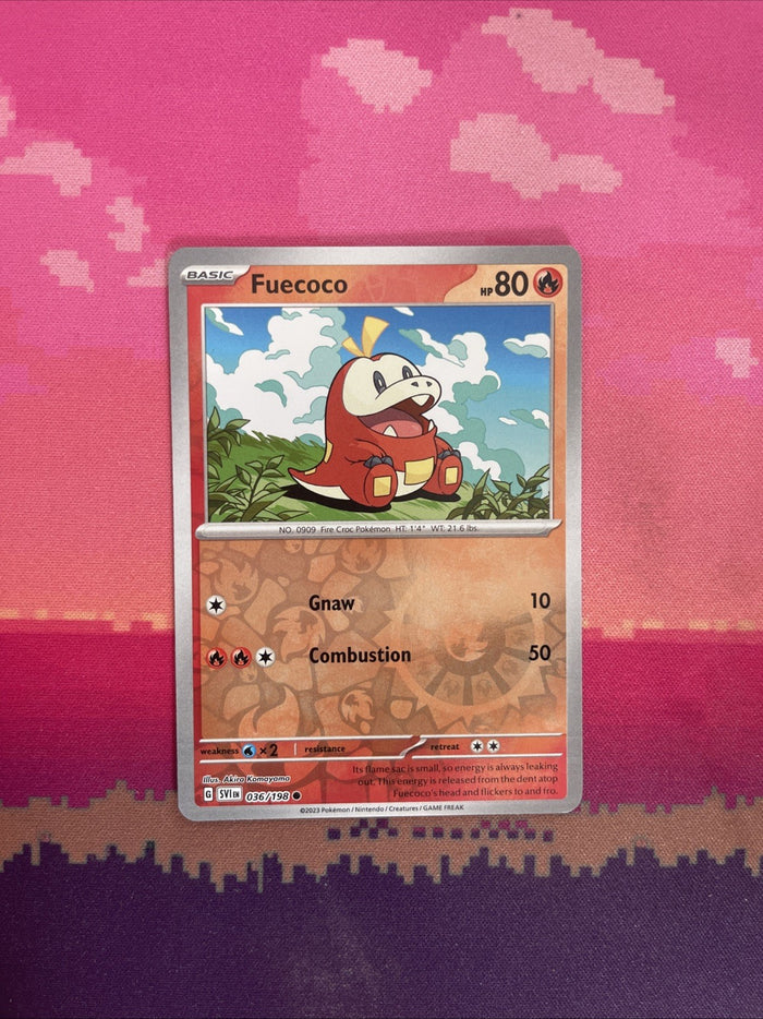 Pokemon Card Fuecoco Scarlet & Violet Reverse Holo Common 036/198 Near Mint