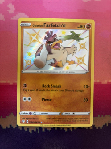 Pokemon Card Galarian Farfetch'd Shiny SV063/SV122 Shining Fates Near Mint