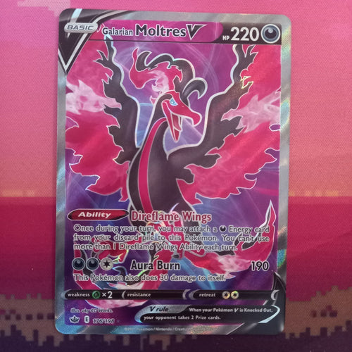 Pokemon Card Galarian Moltres V 176/198 Ultra Rare Chilling Reign Near Mint