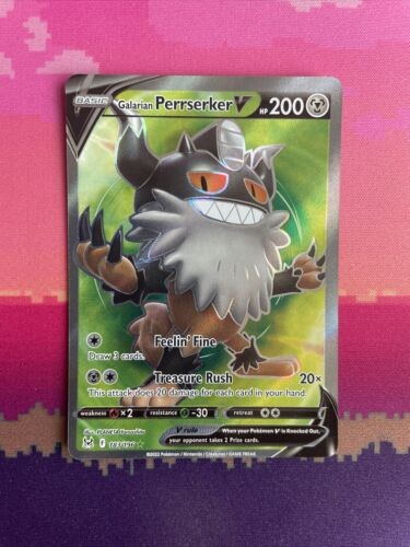 Pokemon Card Galarian Perrserker 183/196 Ultra Rare Lost Origin Near Mint