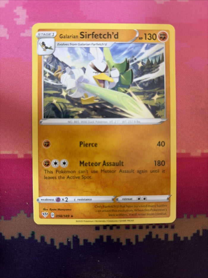 Pokemon Card Galarian Sirfetch'd Darkness Ablaze Rare 098/189 Near Mint
