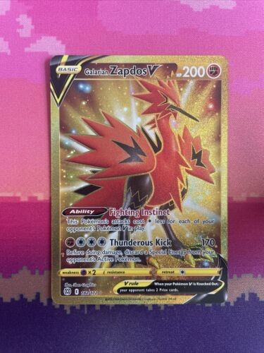 Pokemon Card Galarian Zapdos V 182/172 Brilliant Stars Near Mint