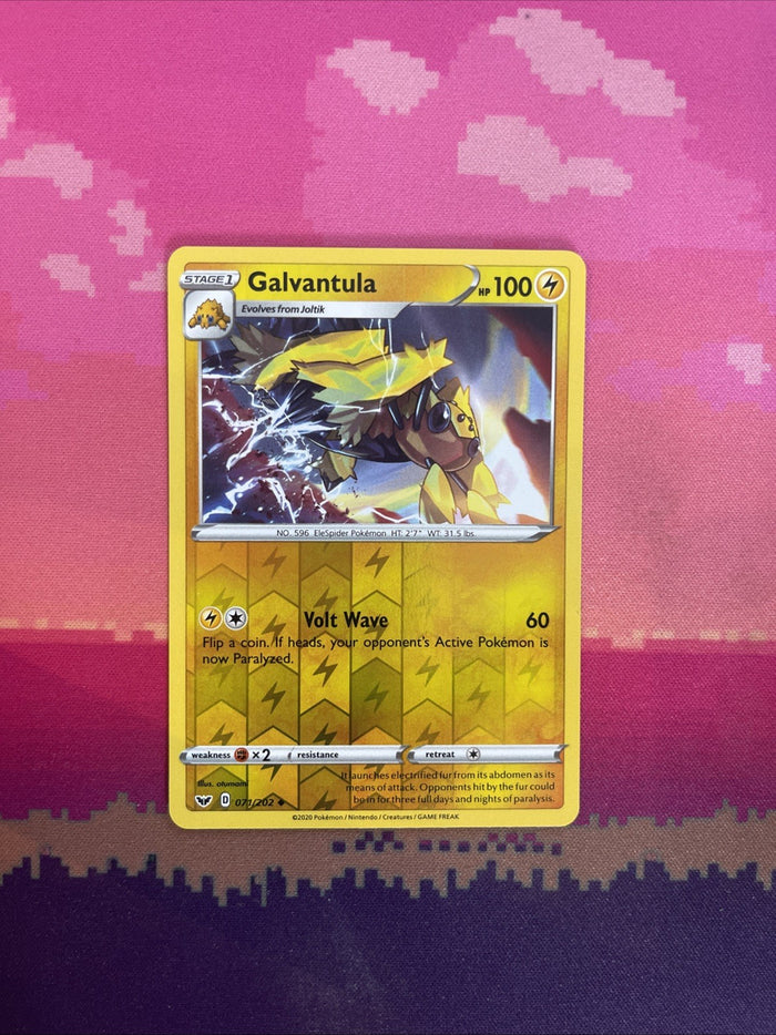 Pokemon Card Galvantula Sword & Shield Reverse Holo Uncommon 071/202 Near Mint