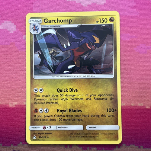 Pokemon Card Garchomp Ultra Prism Rare 99/156 Near Mint