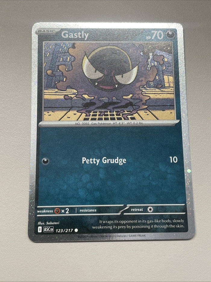 Pokemon Card Gastly Ascended Heroes Cosmo Holo 123/217 Near Mint