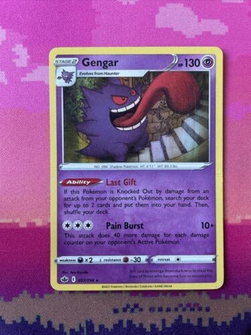 Pokemon Card Gengar Chilling Reign Holo Rare 057/198 Near Mint