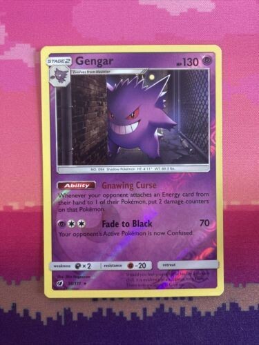 Pokemon Card Gengar Crimson Invasion Reverse Holo Rare 38/111 Near Mint