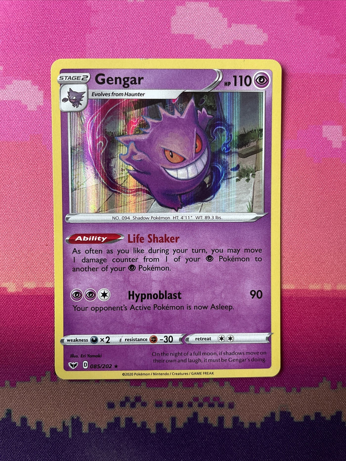Pokemon Card Gengar Sword & Shield Holo Rare 085/202 Near Mint