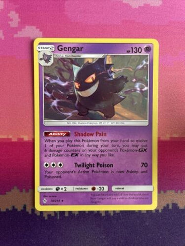 Pokemon Card Gengar Unbroken Bonds Rare 70/214 Near Mint