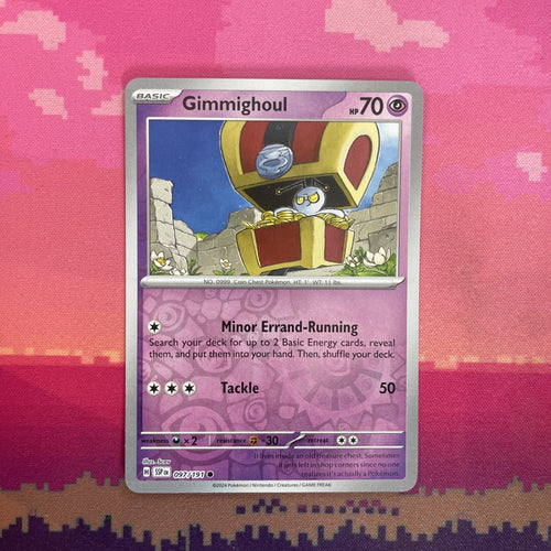Pokemon Card Gimmighoul Surging Sparks Reverse Holo Common 097/191 Near Mint